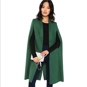 Open Front Split Sleeve Long Trench Coat Cape